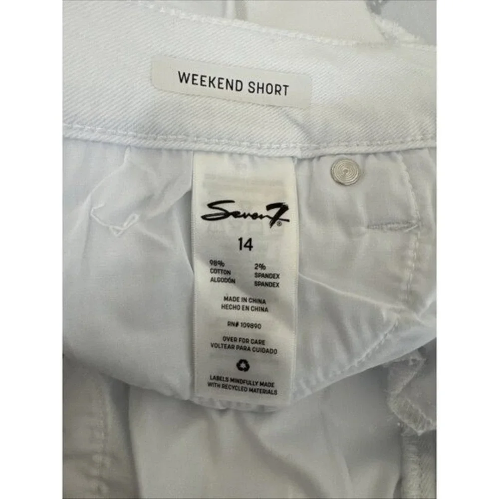 Seven7 Women's 14 Weekend Denim Shorts White NWT‎ Inseam 5: